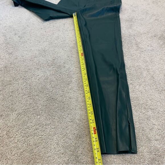 ZARA green faux leather hi-rise zipper hem leggings Sz XS NWT - Picture 13 of 15